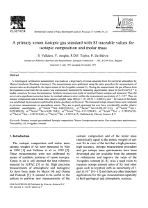 A primary xenon isotopic gas standard with SI traceable values for
