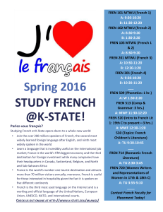 Spring 2016 French Courses