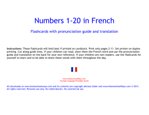 French Numbers 1-20