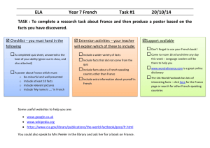 ELA Year 7 French Task #1 20/10/14