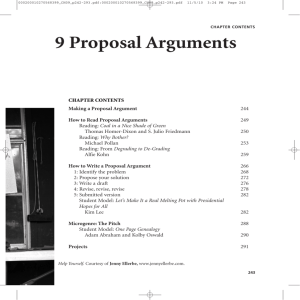 Chapter 9 Proposal Arguments