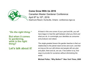 Conference Programme - Canadian Master Gardeners Conference