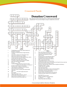 Donation Crossword