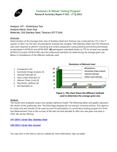 Grain Size Preliminary Test Report Conducted in 2013