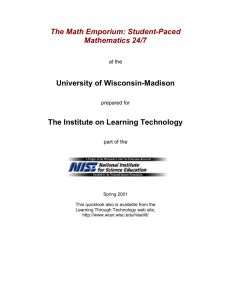 The Math Emporium - WCER - Wisconsin Center for Education