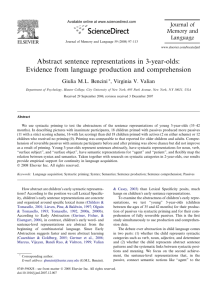 Abstract sentence representations in 3-year