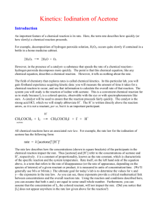 Kinetics: Iodination of Acetone