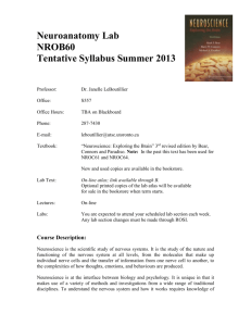 Neuroanatomy Lab NROB60 Tentative Syllabus Summer 2013