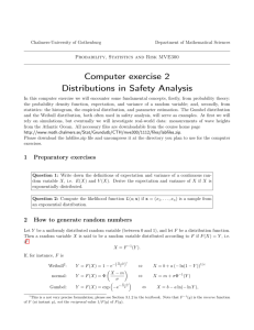 Computer exercise 2 Distributions in Safety Analysis
