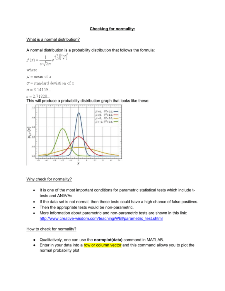 Checking For Normality