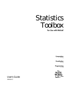 Statistics Toolbox User's Guide