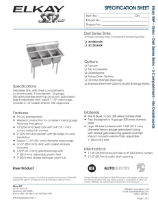 Spec Sheet - Elkay Foodservice