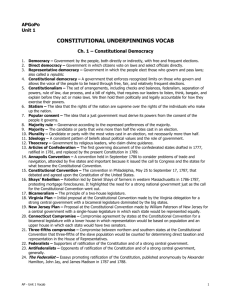 CONSTITUTIONAL UNDERPINNINGS VOCAB