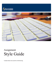 Style Guide - Avondale College