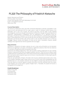PL320 The Philosophy of Friedrich Nietzsche
