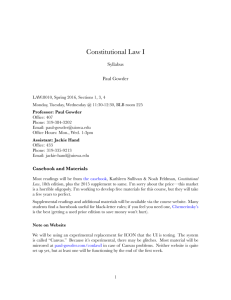 Constitutional Law I