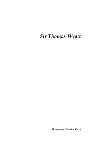 Sir Thomas Wyatt - Shearsman Books