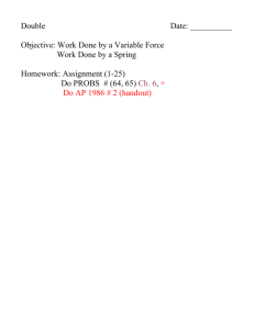 Work Done by a Variable Force