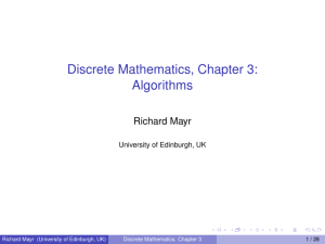 Discrete Mathematics, Chapter 3: Algorithms