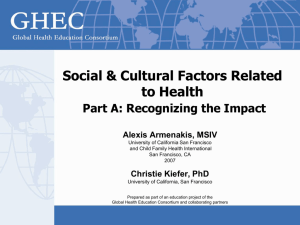 Social and Cultural Factors Related To Health Part A Recognizing