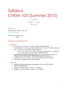 CHEM103 General Chemistry (Dao)