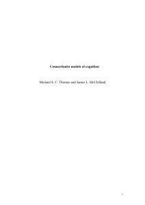 Connectionist models of cognition Michael S. C.