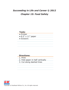 Succeeding in Life and Career © 2012 Chapter 15: Food Safety