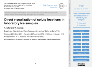 Direct visualization of solute locations in laboratory ice samples