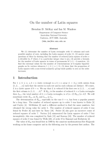 On the number of Latin squares - Computer Science