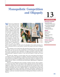 Monopolistic Competition and Oligopoly 13