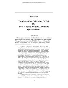 The Cohen Court's Reading of Title IX: Does it Really Promote a De