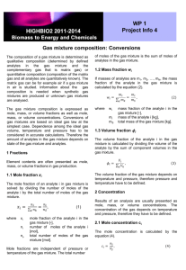 Gas mixture composition