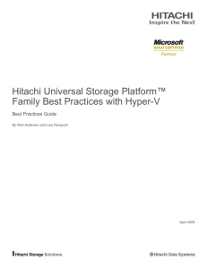 Hitachi Unversal Storage Platform Family Best Practices with Hyper-V