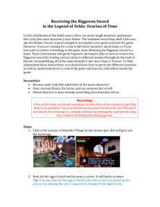 Receiving the Biggoron Sword in the Legend of Zelda: Ocarina of Time