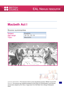 Macbeth Act 1 scene summaries PDF - EAL Nexus