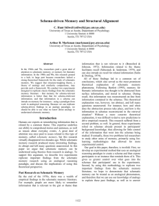 Schema-driven Memory and Structural Alignment