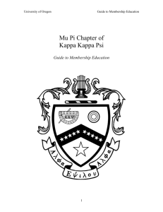 Mu Pi Guide to Membership Education 2011