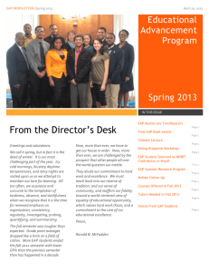 Spring 2013 - Educational Advancement Program