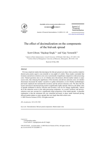 The effect of decimalization on the components of the bid