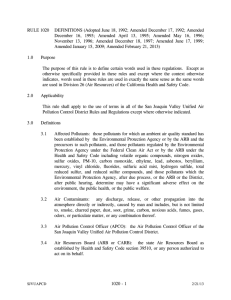 RULE 1020 DEFINITIONS - San Joaquin Valley Air Pollution Control