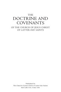 The Doctrine and Covenants - The Church of Jesus Christ of Latter