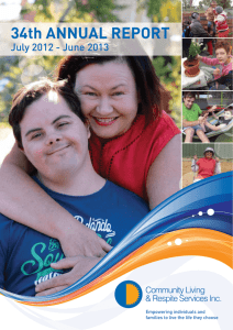 2013 Annual Report - Community Living & Respite Services