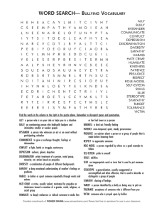 WORD SEARCH— Bullying VocaBulary