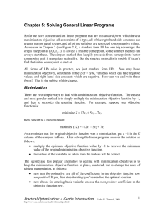 Chapter 5: Solving General Linear Programs