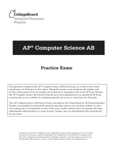 AP Computer Science AB Practice Exam