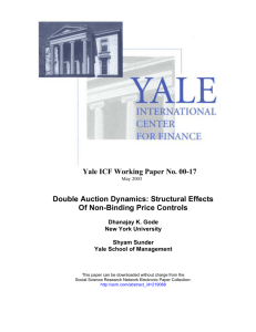 Yale ICF Working Paper No. 00-17 Double Auction Dynamics