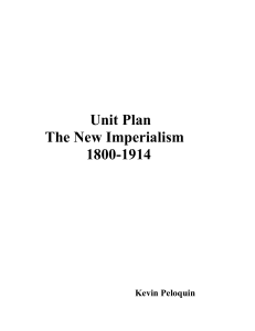 PDF Unit Plan The New Imperialism 1800-1914