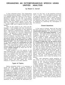 organizing an extemporaneous speech using unified analysis