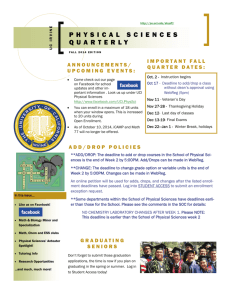 Fall 2014 Newsletter - School of Physical Sciences