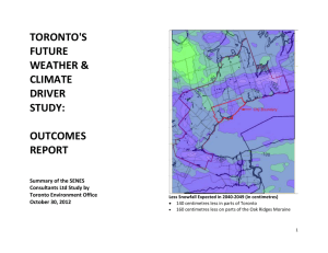 Toronto's Future Weather & Climate Driver Study